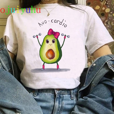 Kawaii Aesthetic Cartoon Avocado T-shirt