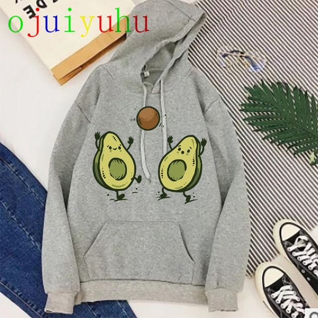 Avocado Kawaii Hoodies for Women