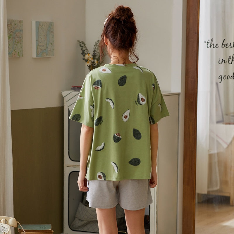 Avocado Green Sleepwear Set For Women