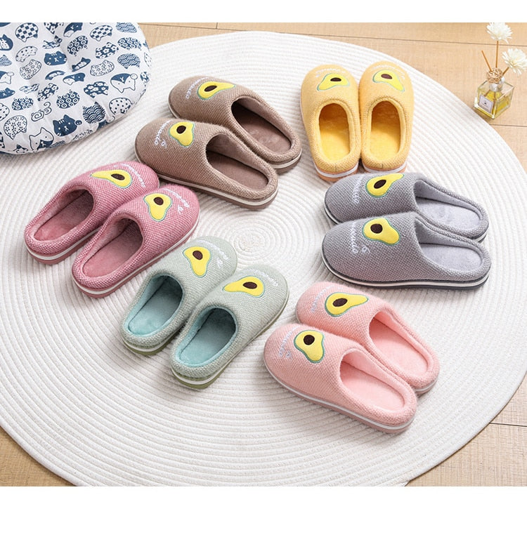 Women Winter Cotton Avocado Slippers